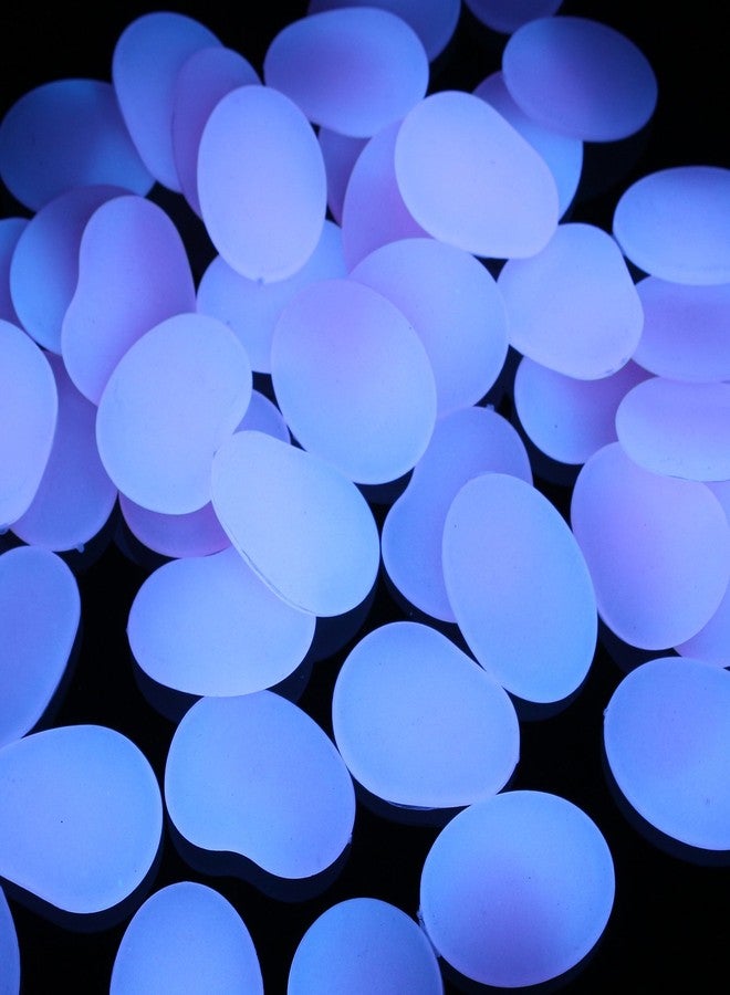 Shiny Stone Glow in the Dark Pebbles, Glow Pebbles Gravel Rocks Stones,Glow in The Dark Gravel Pebbles for Fish Tank Aquarium Walkway Garden Gifts Decoration (Flake Shape, 44pcs,315g/11.11oz/0.69lb) (Rose) - Image 2